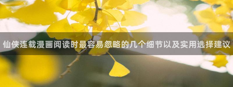 漫画岛漫画排行:仙侠连载漫画阅读时最容易忽略的几个细节以及实用选择建议